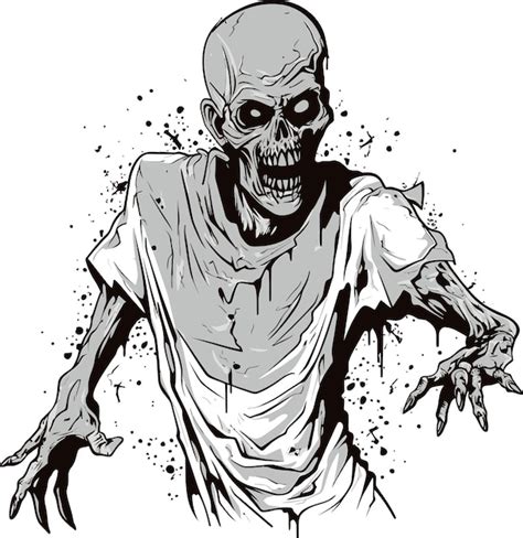 Zombie Stride Vector Representation Eerie Corpse Manifestation Full