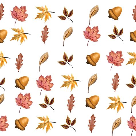 Premium Vector Seamless Pattern Autumn Leaves Vector Illustration