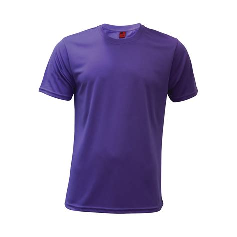 Unisex Dri Fit Round Neck Tee Shirt Purple Plain Tees Quick Dry T