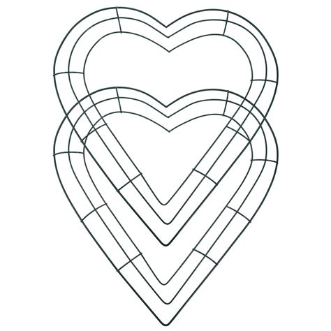 2pcs Diy Iron Wreath Hollow Frame Heart Shape Wreath Rings Wreath