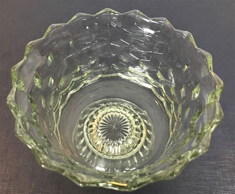 Fostoria American Clear Pedestal Glass Trifle Bowl Compote Cube Pattern 6 Ebay