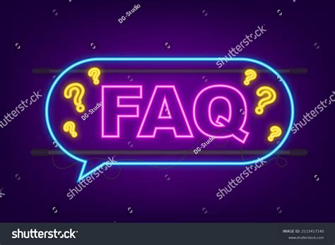 Frequently Asked Questions Faq Banner Neon Stock Vector Royalty Free