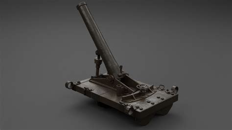 D Model Type Mm Infantry Mortar Vr Ar Low Poly Cgtrader