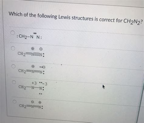 Solved Which Of The Following Lewis Structures Is Correct Chegg