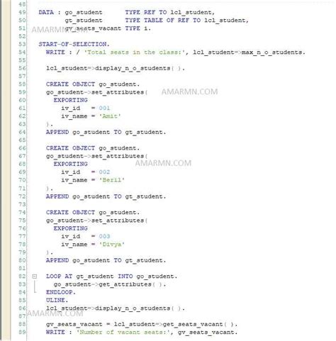 Object Oriented Abap Local Class Instance Methods Static Methods