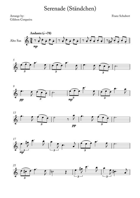 Serenade Ständchen arr Gildson Cerqueira Sheet Music Franz