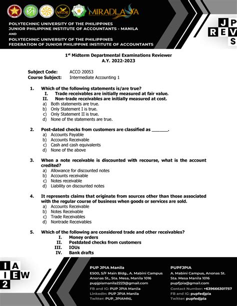 2nd Yr 1st MT Intermediate Accounting 1 2223 1 St Midterm