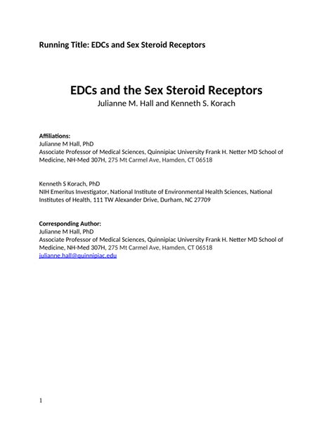 Pdf Endocrine Disrupting Chemicals Edcs And Sex Steroid Receptors