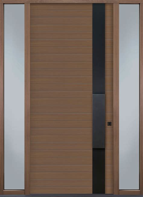 Oak Front Door Custom Single With 2 Sidelites Modern Euro Technology