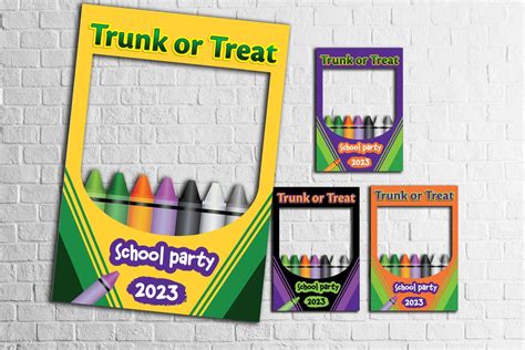 Color Options Crayon Halloween Party Frame Crayon Trunk Or Treat