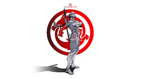 Wallpaper Vector Graphics Minimalism Genji Overwatch Shimada