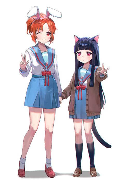 Safebooru 2girls O Abe Nana Absurdres Animal Ears Asahina Mikuru