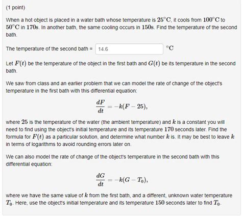Solved Point When A Hot Object Is Placed In A Water Bath Chegg