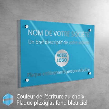 Plaque Professionnelle En Plexiglas Fond Bleu Ciel Personnaliser