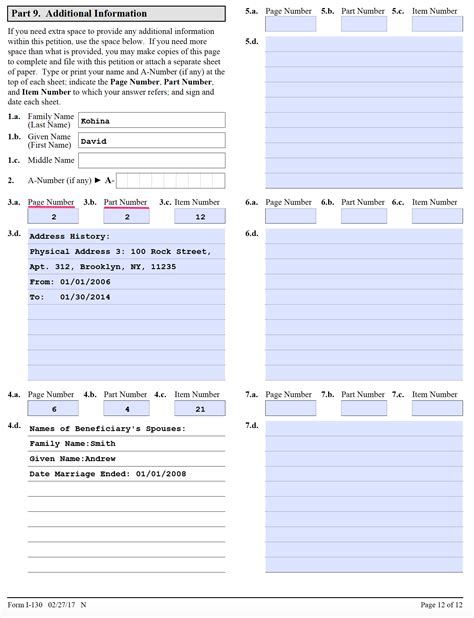 Page 7 Of 8 How To Fill Form I 130 And I 130a Complete Step By Step Guide With Examples And