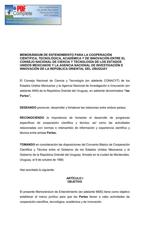 memorándum de entendimiento para la cooperación científica