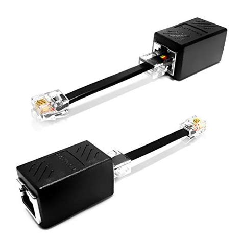 2 Pack Ethernet To Phone Line Rj45 Female To Rj11 Male Adapter