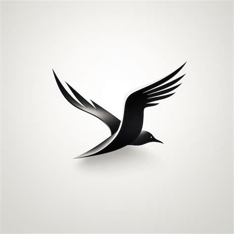 Premium AI Image | Modern And Sleek Black Bird Flying In Iconographic ...