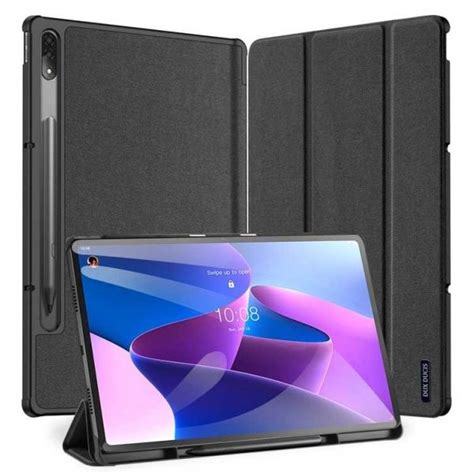 Dux Ducis Capa Dobrável Para Tablet Domo Com Função Smart Sleep Lenovo Tab P12 Pro Black