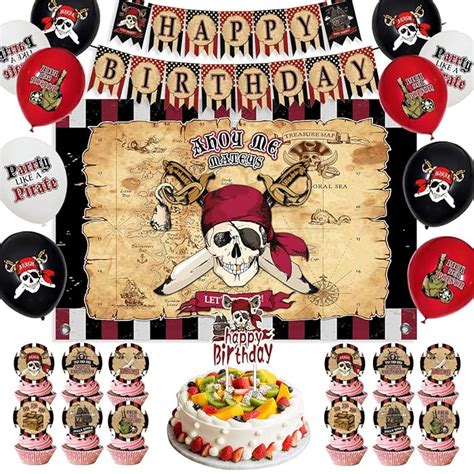 Buy Pirate Birthday Party Supplies Pirate Treasure Map Backdrop