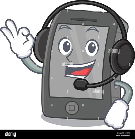 With Headphone Ipad In The A Cartoon Shape Stock Vector Image And Art Alamy