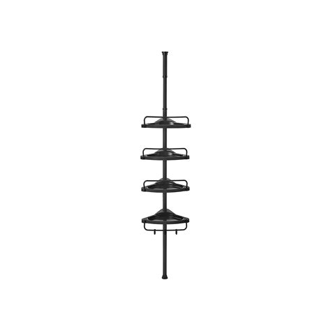 Black Adjustable Corner Bathroom Shelf Songmics