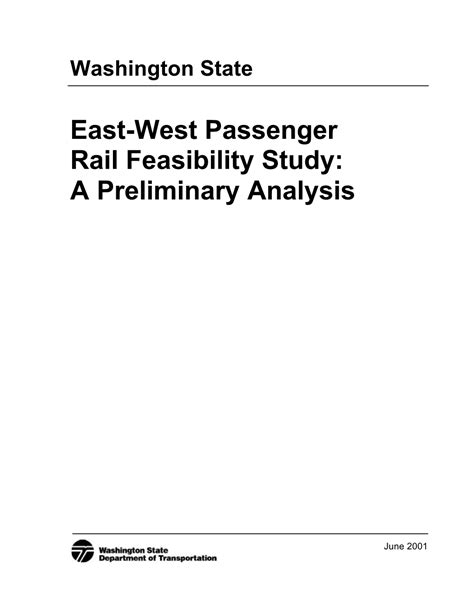 East West Passenger Rail Feasibility Study A Preliminary Analysis