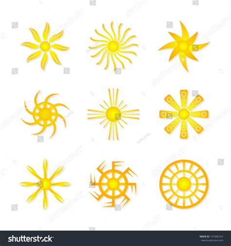 Vector Set Sun Symbols Stock Vector (Royalty Free) 141096724 | Shutterstock