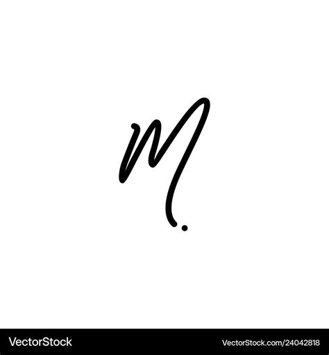 M Letter Signature Handwriting Logo Royalty Free Vector