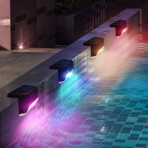 Solar Pool Side Lights Pack Color Changing Waterproof Light Up