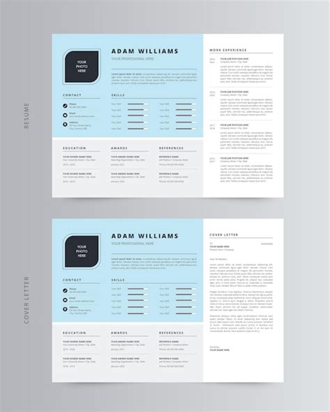 Modèle De Cv Ou De Cv De Paysage Moderne Vecteur Premium