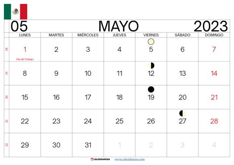 Descargar Calendario Mayo 2023 México Para Imprimir