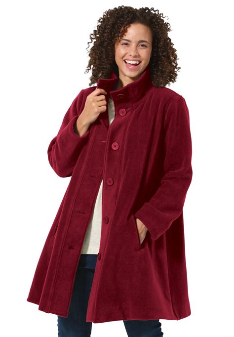 Jacket Swing Style In Cozy Fleece Plus Size Jackets And Blazers Woman Within Plus Size