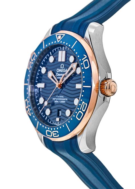 Omega Seamaster Diver 300M Blue Dial Rose Gold Steel Men S Watch 210