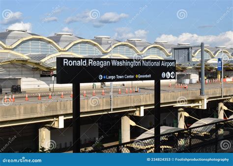 Station Sign At The WMATA Metrotrain Stop At Ronald Reagan Washington ...