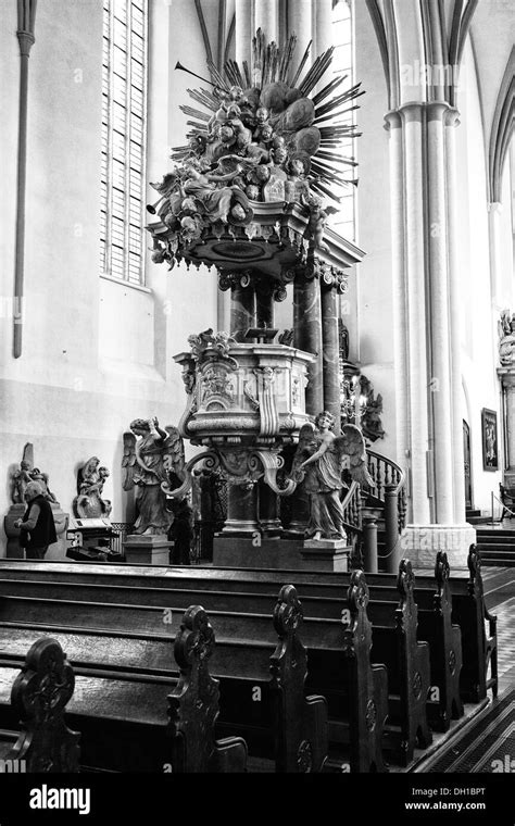 Interior Of St Marys Church Marienkirche Berlin Germany Black