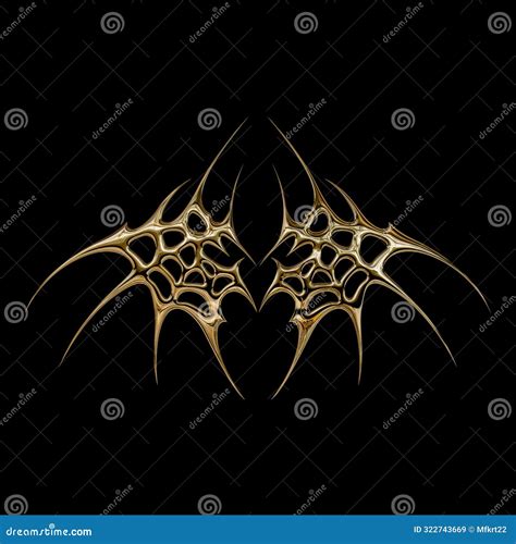 3d Chrome Metal Effect Neo Tribal Y2k Gothic Style Tattoo Cyber