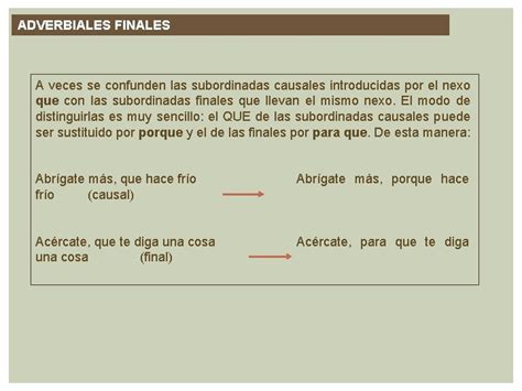 SUBORDINADAS ADVERBIALES 4 ESO IES LLUS SIMARRO SUBORDINADAS