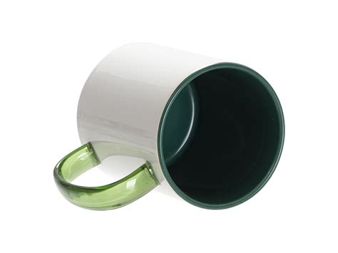 Sublimation Blanks 11oz Two Tone Color Mug Dark Green Green Glass