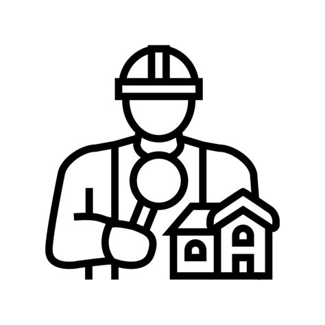 Home Inspector Line Icon Vector Illustration 10246388 Vector Art At