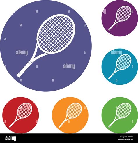 Tennis Racket Icons Set Stock Vector Image Art Alamy