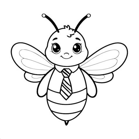 Ilustración Vectorial De Linda Página Para Colorear De Abejas Para