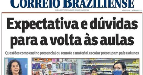 Capa Correio Braziliense Edi O Quarta De Janeiro De