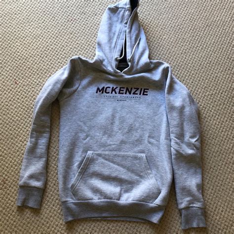 Light grey McKenzie hoodie w/ large logo - Depop