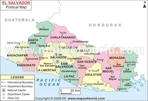 El Salvador Major Cities Map