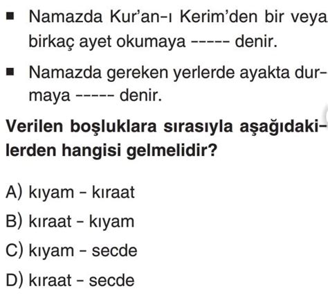 Namaz N K L N Test Z S N F Din K Lt R Testleri Yeni Nesil