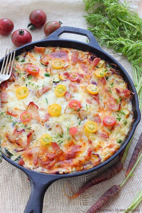 Make Ahead Vegetable And Bacon Egg Bake Skillet Recipe Recipe Make Ahead Breakfast Casserole