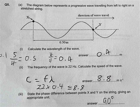 Solved Q5 A The Diagram Below Represents A Progressive Wave