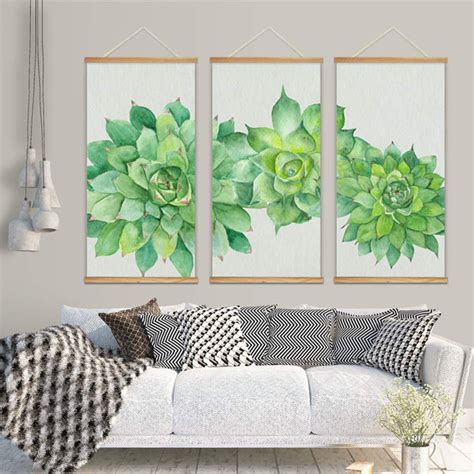 IDEA4WALL Floral Botanical Hanging Poster With Wood Frames Beautiful