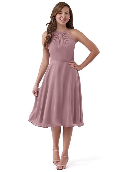 Dusty Rose Azazie Alayna Junior Bridesmaid Dresses Azazie